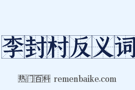 李封村反义词是什么意思的图片